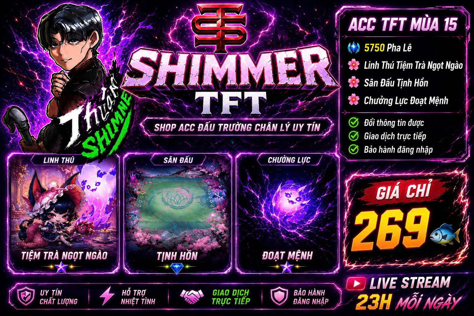 COMBO PET TÍM + CHƯỞNG + SÀN